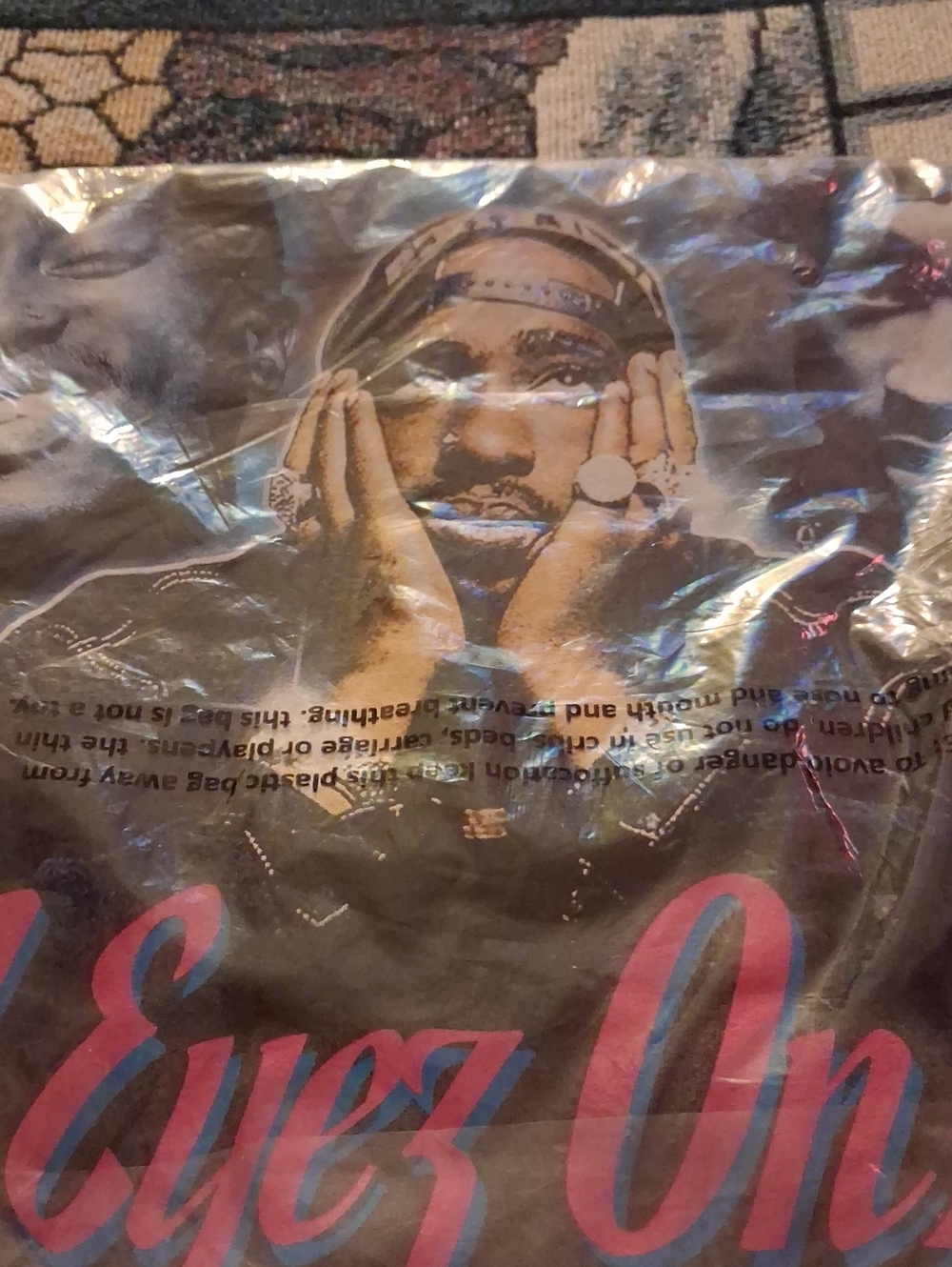 Tupac Black Graphic Men’s T-Shirt with Pink Script